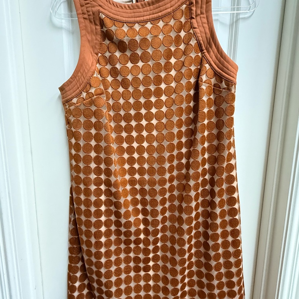 Trina Turk Camel Color Polka Dot Mini Dress